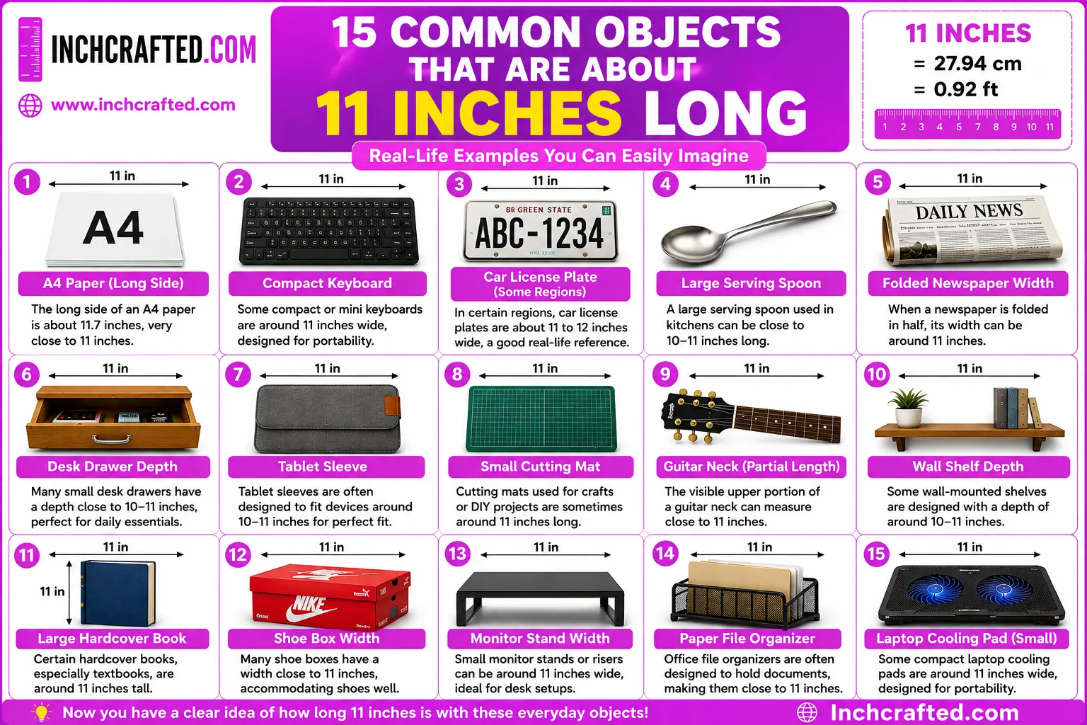 15 Common Objects That Are About 11 Inches Long
