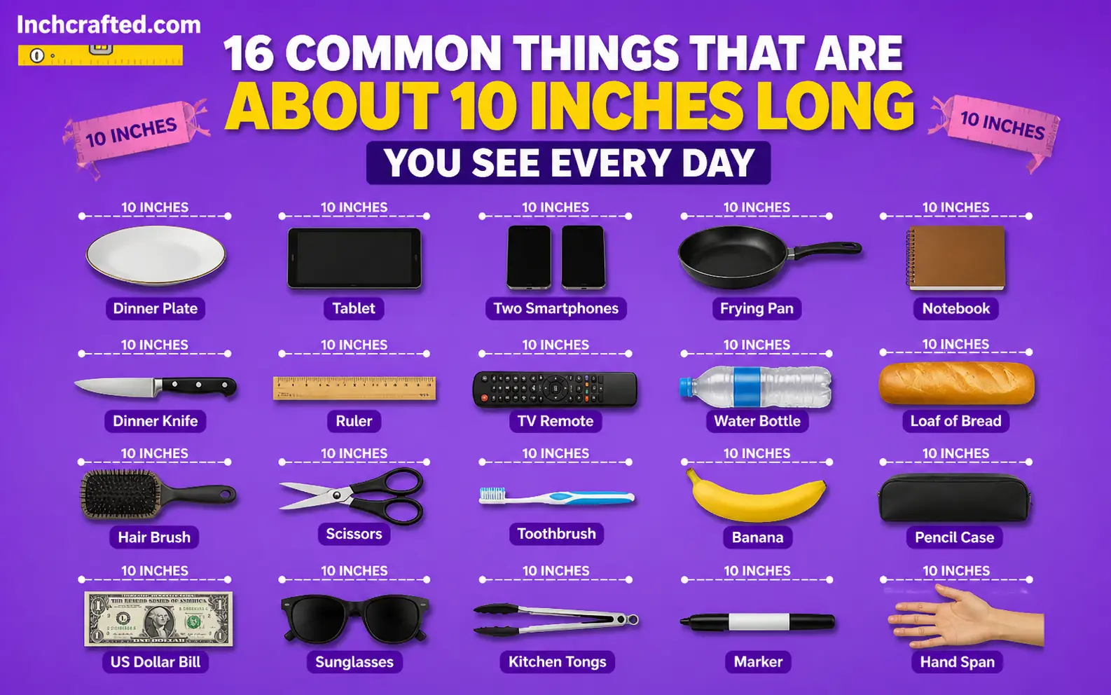 16 Common Things That Are About 10 Inches Long You See Every Day